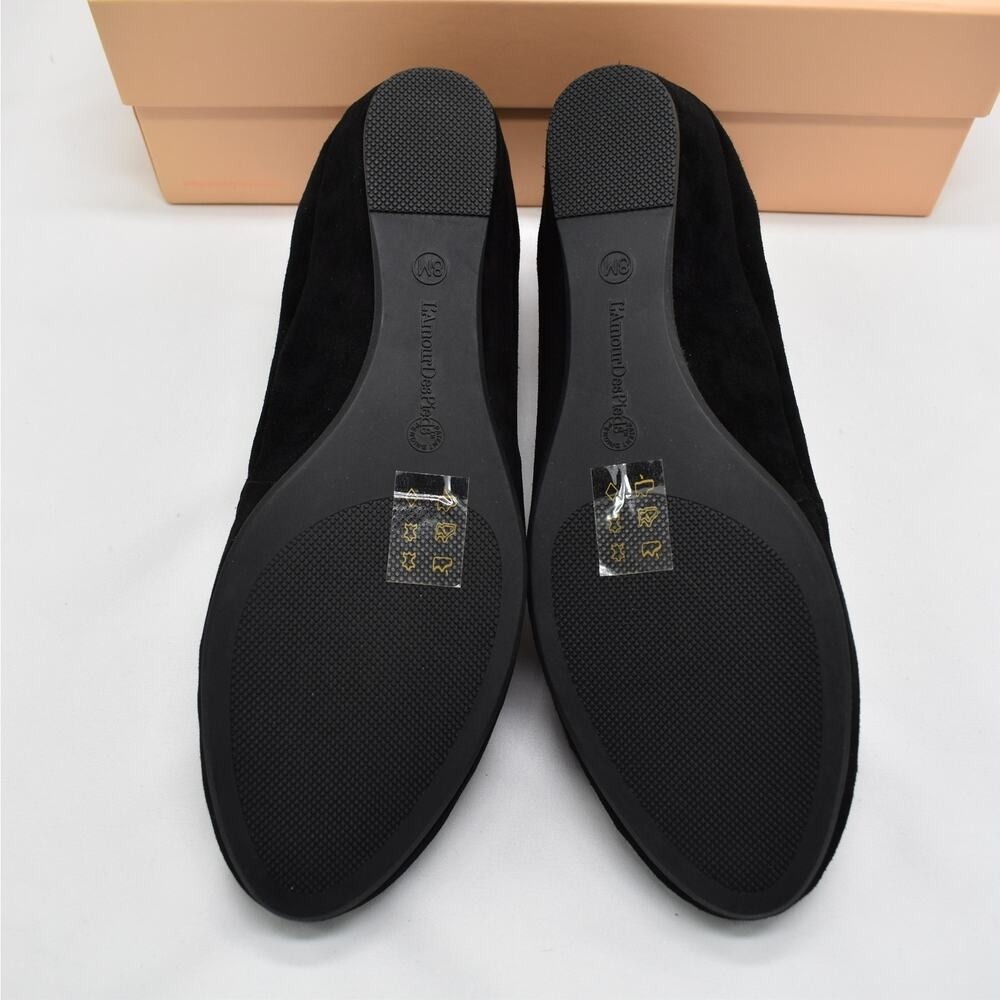 L'Amour Des Pieds Black Suede Leather Wedge Heel Shoes Womens Size 8 Dress New - Picture 12 of 16